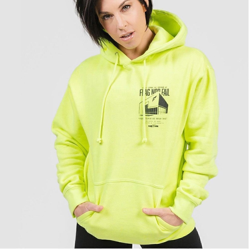 Flag Nor Fail NWT New Warehouse Hoodie in Neon Yellow/Green Unisex Size Small